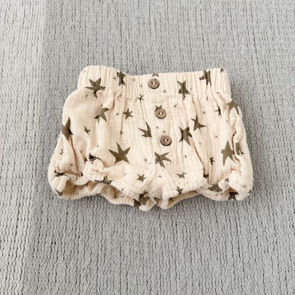 Rylee + Cru Cream + Tan Star Print Cotton Bloomer Bottom - 3 to 6 Months - Picture 1 of 5